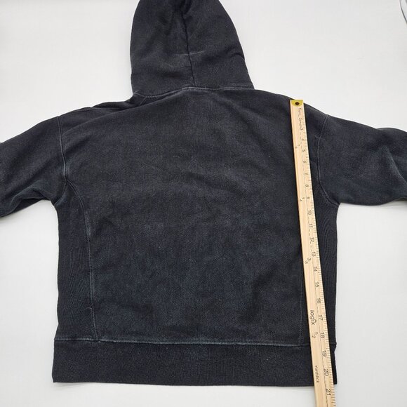 Vintage Champion Reverse Weave Black Hoodie Medium Sweatshirt Embroidered Logo‎ - Picture 4 of 6